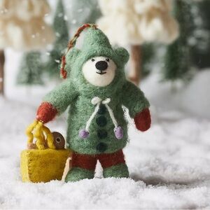 NWT - Anthropologie Handmade Felt Bear Ornament